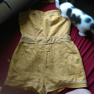 Mustard yellow vintage inspired romper
